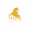 Muslim veil logo design vector concept