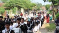 Muslim village residents celebrating Islamic religious commemorations