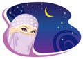 Muslim woman and arabian night. Royalty Free Stock Photo