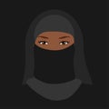 Beautiful Muslim girl wearing burqa, illustration