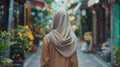 A muslim woman in beautiful hijab, muslim traditional clothing