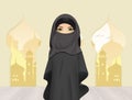 Muslim woman with burqa