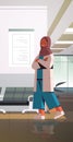 muslim woman doctor in uniform arabic female medical professional standing pose medicine healthcare