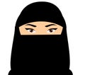 Muslim woman face. Arabic female in niquab. vector illustration