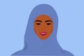 Muslim woman in a headscarf. vector illustration.