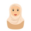 Muslim Woman with Hijab Avatar Flat Icon