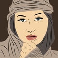 Muslim woman in hijab. Portrait of a young asian girl in modern dress. Royalty Free Stock Photo