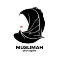 Muslim woman logo template wearing hijab