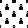 Muslim Woman and Niqab Seamless Pattern