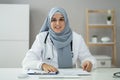 Muslim Woman Physician Doctor Video Conference