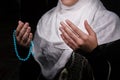 Muslim woman pray in mosque Royalty Free Stock Photo