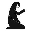 Muslim woman prayer icon, simple style