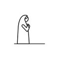 Muslim woman praying icon. Simple line, outline vector religion icons for ui and ux, website or mobile application Royalty Free Stock Photo