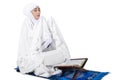 Muslim woman praying on traditional way Royalty Free Stock Photo