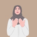 Muslim woman prays