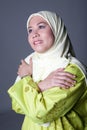 Muslim woman in scarf, isolated