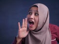 Muslim Woman Shouting and Yelling Royalty Free Stock Photo