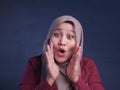 Muslim Woman Shouting and Yelling Royalty Free Stock Photo