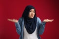 Muslim Woman shows Denial or Refusal Gesture Royalty Free Stock Photo