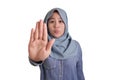 Muslim Woman Shows Stop Gesture Royalty Free Stock Photo