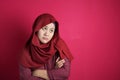 Muslim Woman Shows Upset Worried Expression