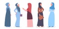 Muslim woman talk to each other. Arabian business woman