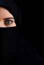 Muslim woman wearing black veil Royalty Free Stock Photo