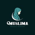 Muslim women beauty fashion logo, minimalist vector logo concept Royalty Free Stock Photo