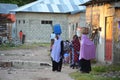 Muslim women carrying water in Zanzibar