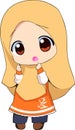 Muslim women hijab child cartoon cute
