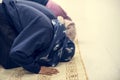 Muslim women praying in prayer room