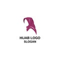 Muslim women profile with hijab logo.