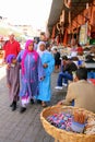 Muslim women shopping in market