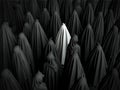 Muslim women wearing black burkas standing together. 3d render Royalty Free Stock Photo