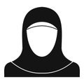 Muslim women wearing hijab icon, simple style