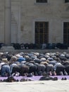 Muslim worshipers at the time of prayer.