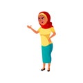 muslim young lady screaming children at home cartoon vector