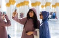 Muslima`s making selfie Royalty Free Stock Photo