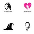 Muslimah hijab Logo template illustration design