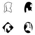 Muslimah hijab Logo template illustration design