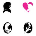 Muslimah hijab Logo template illustration design