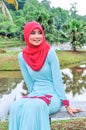 Muslimah lady wear blouse and hijab