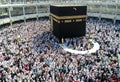 Muslims gathered in Mecca of the world`s different countries. Royalty Free Stock Photo