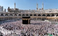 Muslims gathered in Mecca of the world`s different countries. Royalty Free Stock Photo