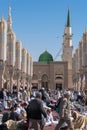 Muslims gathered for worship Nabawi Mosque, Medina, Saudi Arabia