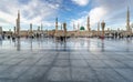 Muslims gathered for worship Nabawi Mosque, Medina, Saudi Arabia
