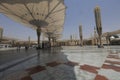 MEDINA, KINGDOM OF SAUDI ARABIA KSA Muslims marching in front of the mosque of the Prophet Muhammad