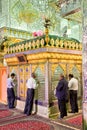 Muslims pray infront of tomb inside Seyed Alaedin Hossein Shrine