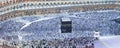 Muslims Prayer Around AlKaaba in Mecca, Aerial View