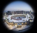 Muslims Prayer Around AlKaaba in Mecca, Aerial View